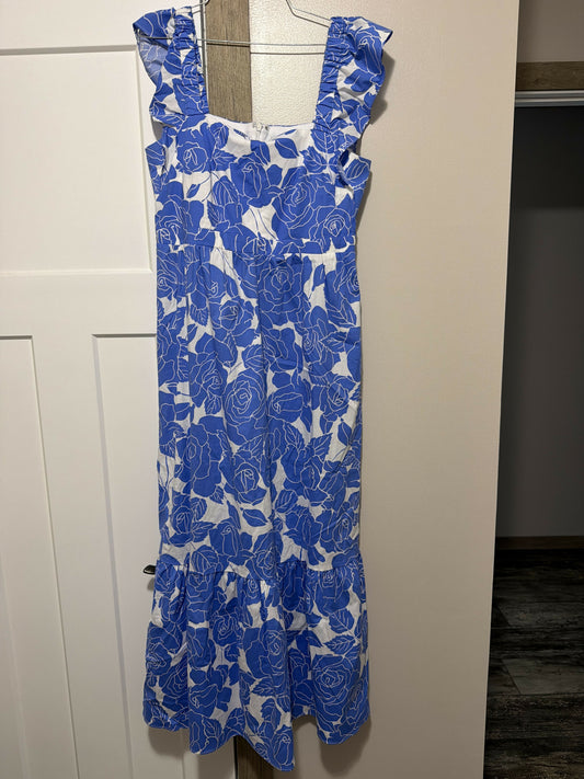 blue floral maxi dress- size 10