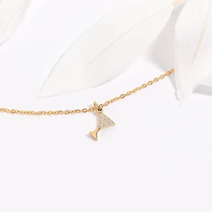 WJW - 18K Gold PVD Stainless Steel CZ Martini Glass Charm