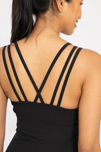 Mono B - CRISS-CROSS SQUARE NECKLINE ACTIVE DRESS