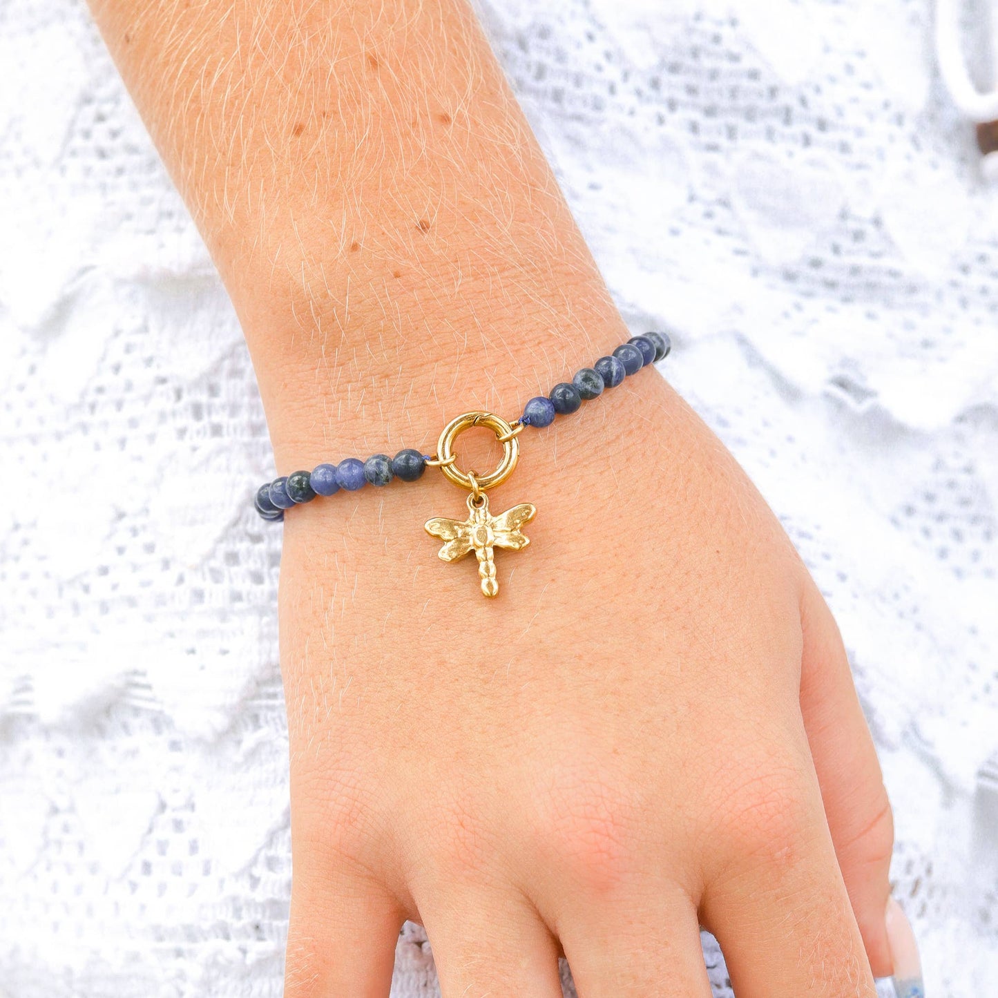 WJW - 18K Gold PVD Stainless Steel Dragonfly Charm