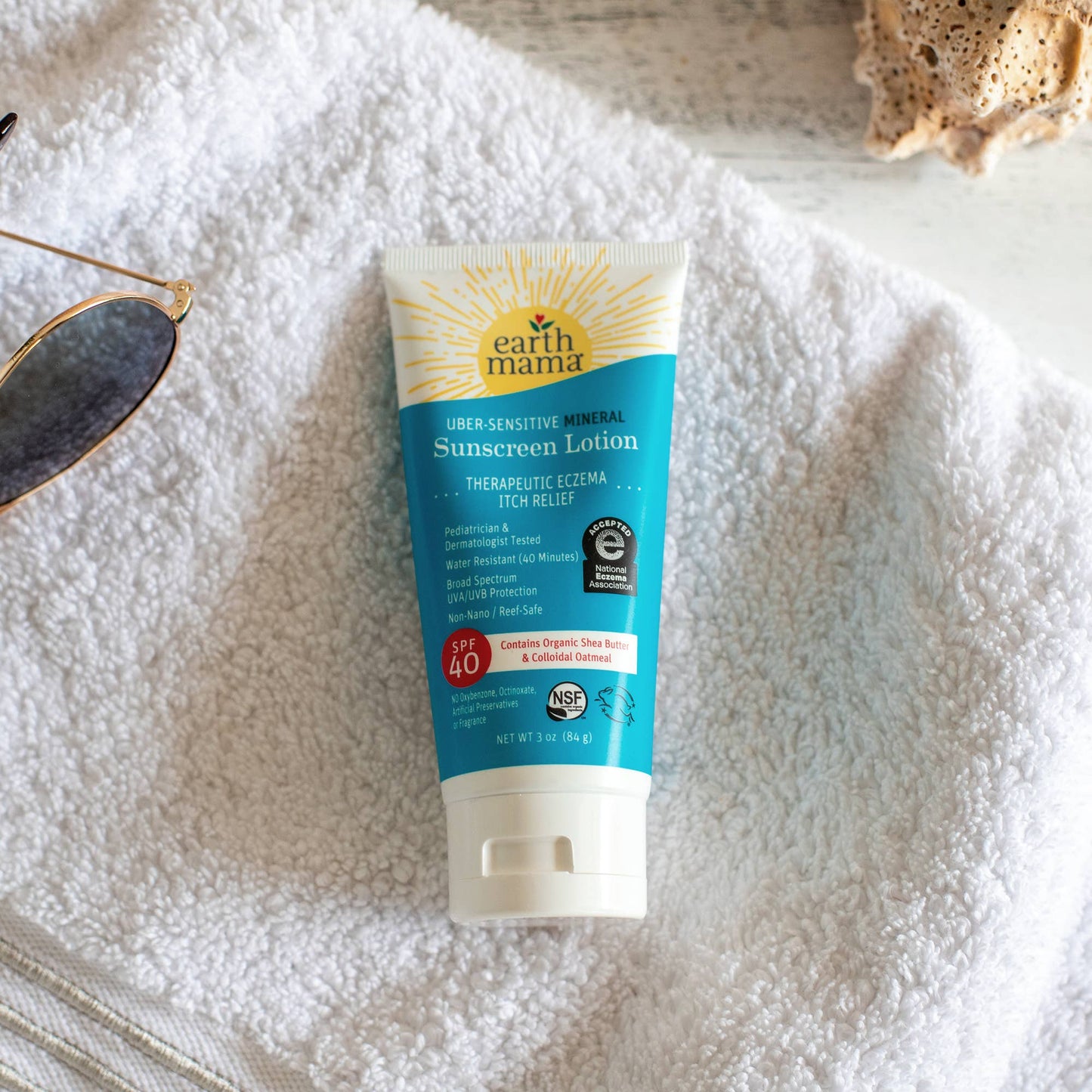 Earth Mama Organics - Uber-Sensitive Mineral Sunscreen Lotion - SPF 40