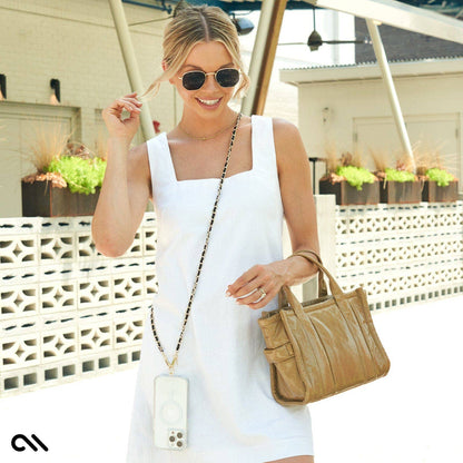 Case-Mate - Gold Chain/Black Leather Phone Crossbody