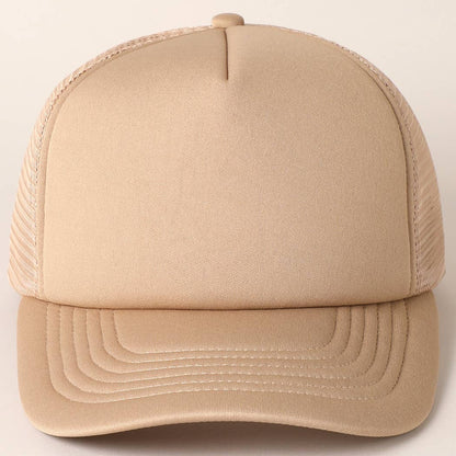 Fashion City - Solid Color Foam Mesh Back Trucker Hat