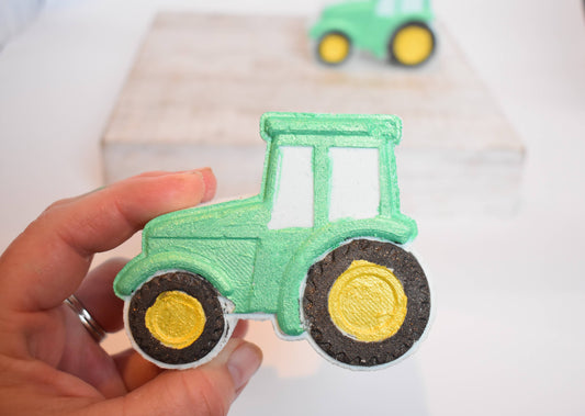 Tractor Bath Bomb with surprise coin inside