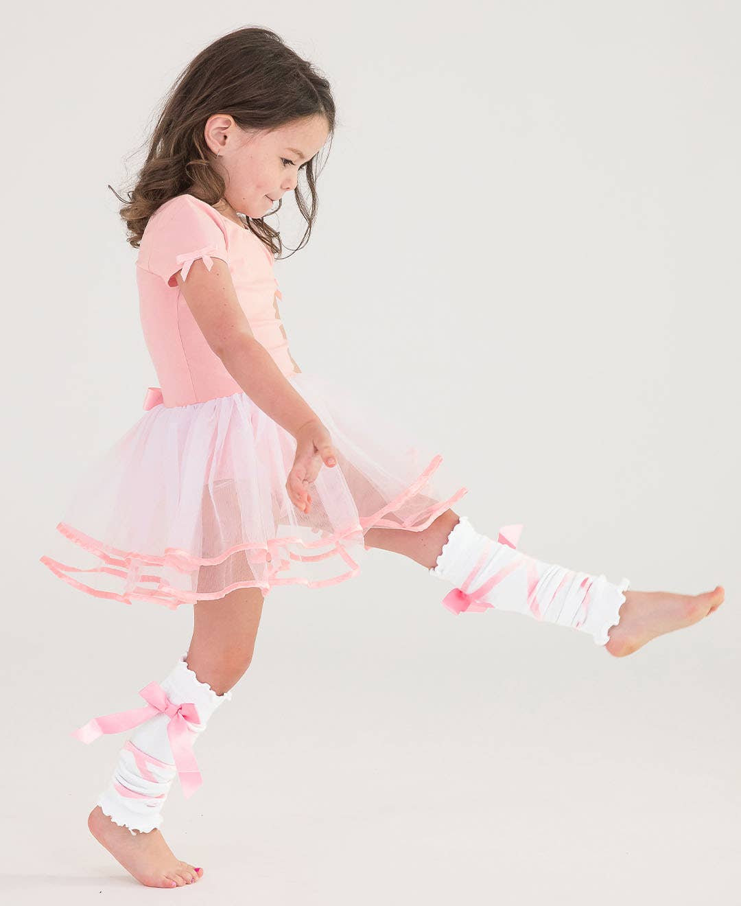 RuffleButts + RuggedButts - Girls White Ballet Bow Leg Warmers