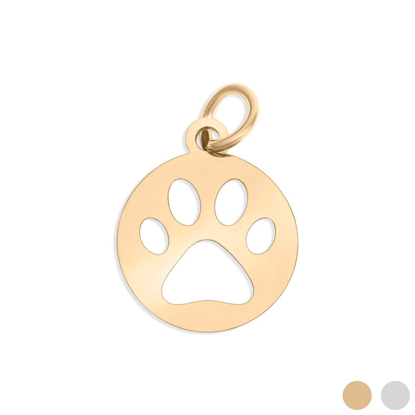 WJW - 18K Gold PVD Stainless Steel Paw Print Charm