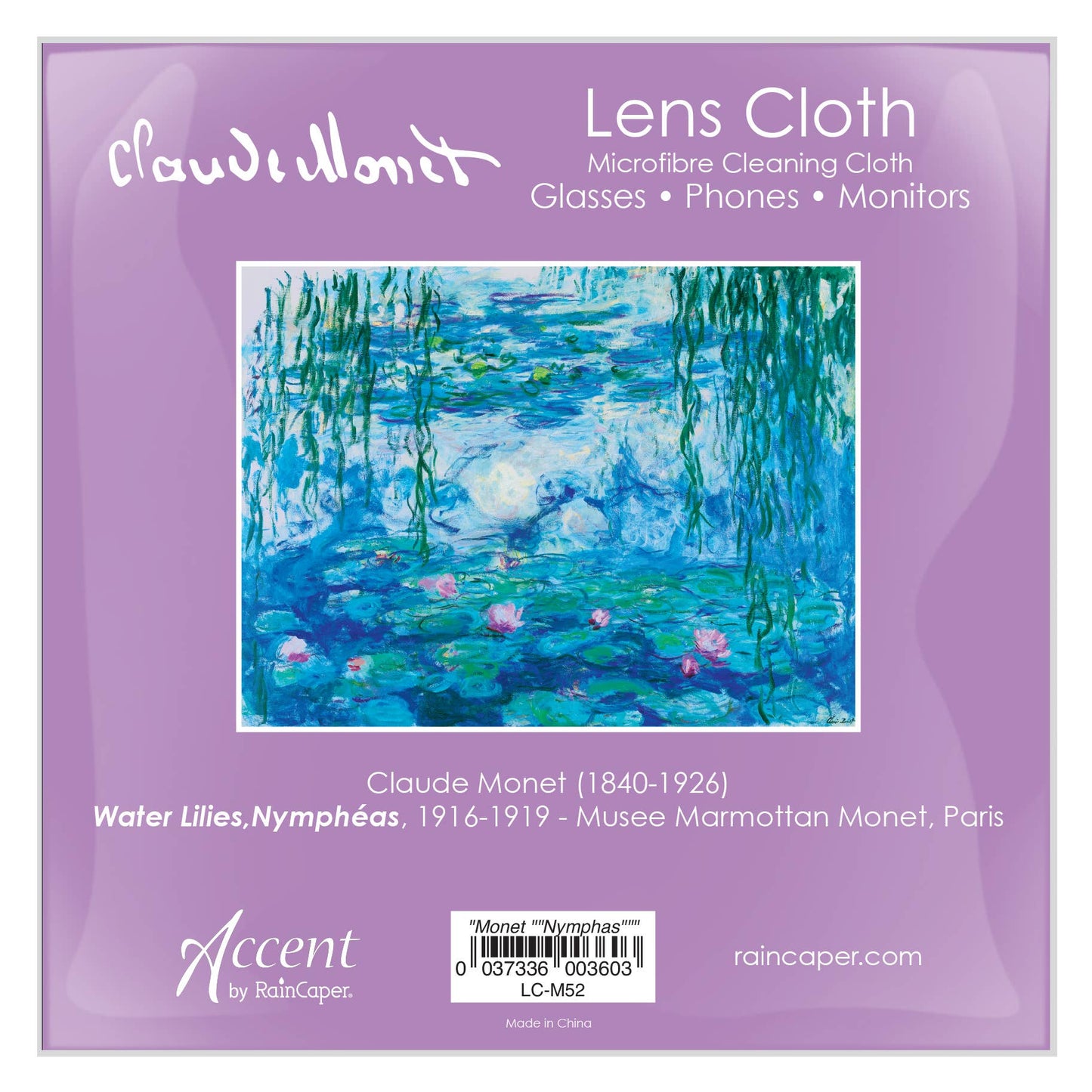 RainCaper - Lens Cloth - Monet "Nympheas"