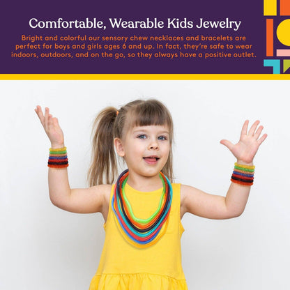 Special Supplies - Special Supplies Chewy Jewelry Sensory Translucent Necklaces and Bracelets, 16 Pack, Soft and Flexible Silicone, Interactive Stress and Anxiety Relief for Kids, Supports ADD, ADHD, Autism