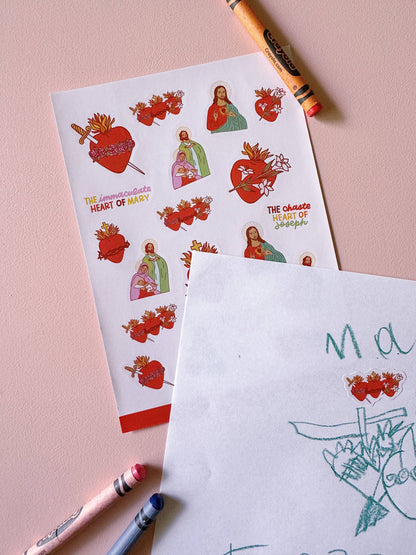 Catholic Family Crate® - Holy Family Sticker Sheet - 5 Pack
