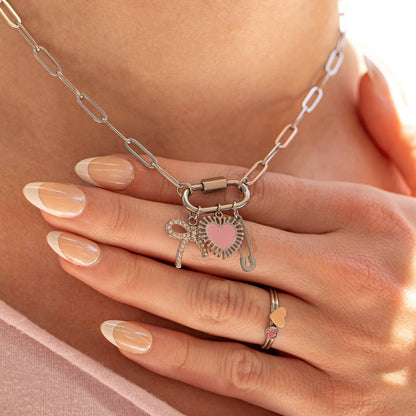 WJW - 18K Gold PVD Paperclip Carabiner Necklace