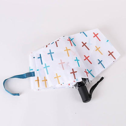 Swanson Christian Products - Compact Umbrella - Colorful Crosses