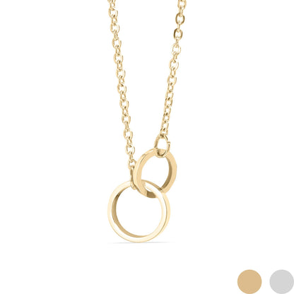 WJW - 18K Gold PVD Stainless Steel Interlocked Rings Necklace