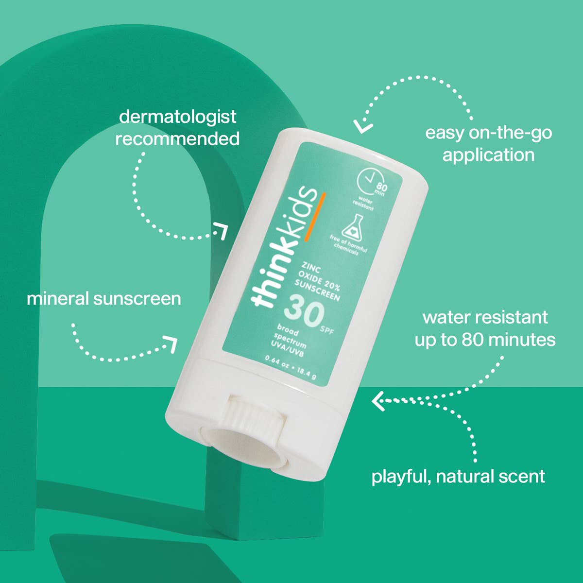 Think - Think Kids SPF 30 Face & Body Sunscreen Stick, EWG Rated