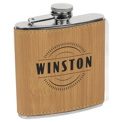 The Rural Home - Custom Engraved Leatherette Flask – Custom Wholesale Gift