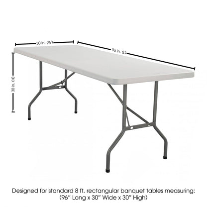 YOUR CHAIR COVERS - 8 ft. Polyester Fitted Tablecloth Rectangular Blush