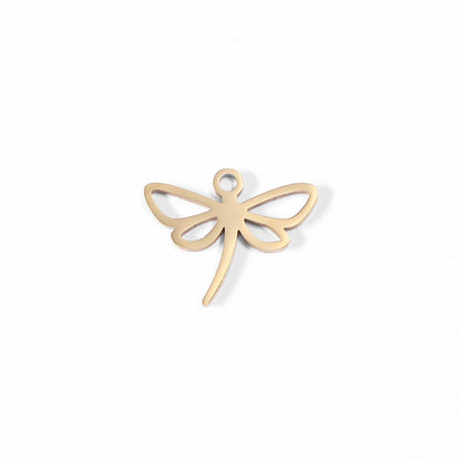 WJW - 18K Gold PVD Stainless Steel Dainty Dragonfly Charm