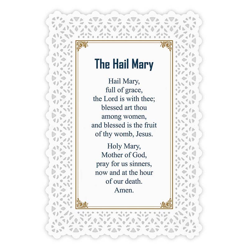 Christian Brands Catholic - Lace Holy Card - Our Lady of Grace/Hail Mary