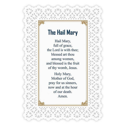 Christian Brands Catholic - Lace Holy Card - Our Lady of Grace/Hail Mary