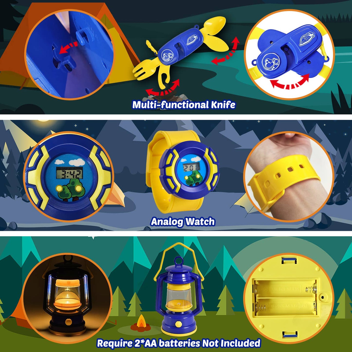 Fun Little Toys - 22 PCS Camping Tent Set with Cooking Facilities