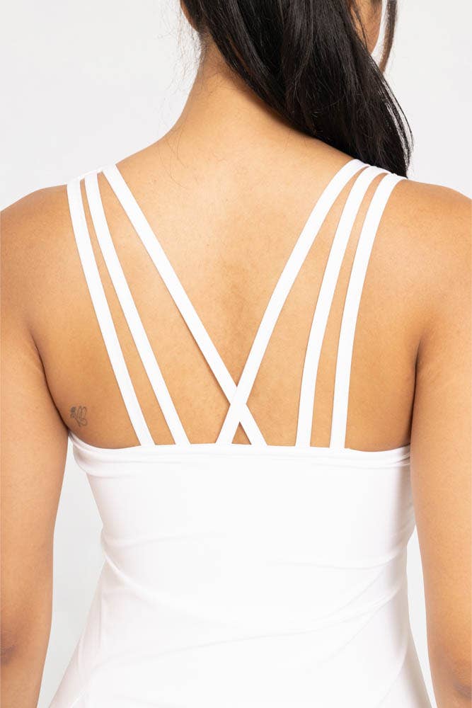 Mono B - CRISS-CROSS SQUARE NECKLINE ACTIVE DRESS