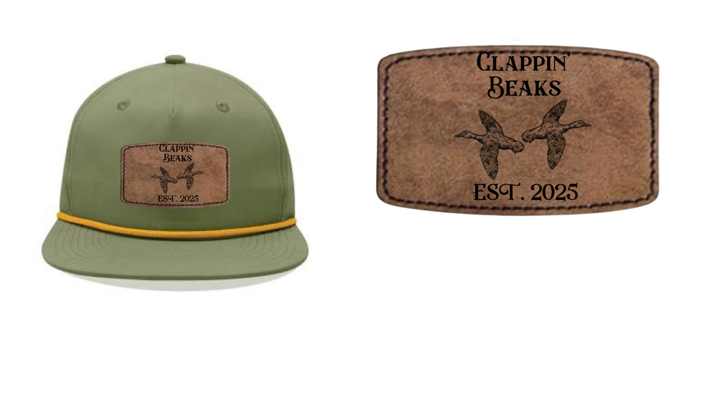 Custom Leather Patch, Decky 6032 Classic Rope Cap