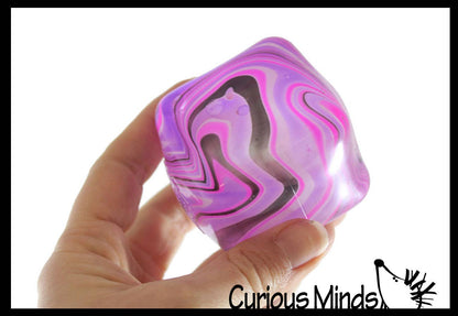 Curious Minds Toys - 1 Swirl NeeDoh Nice Cube Ice Sugar Ball - Thick Glue/Gel