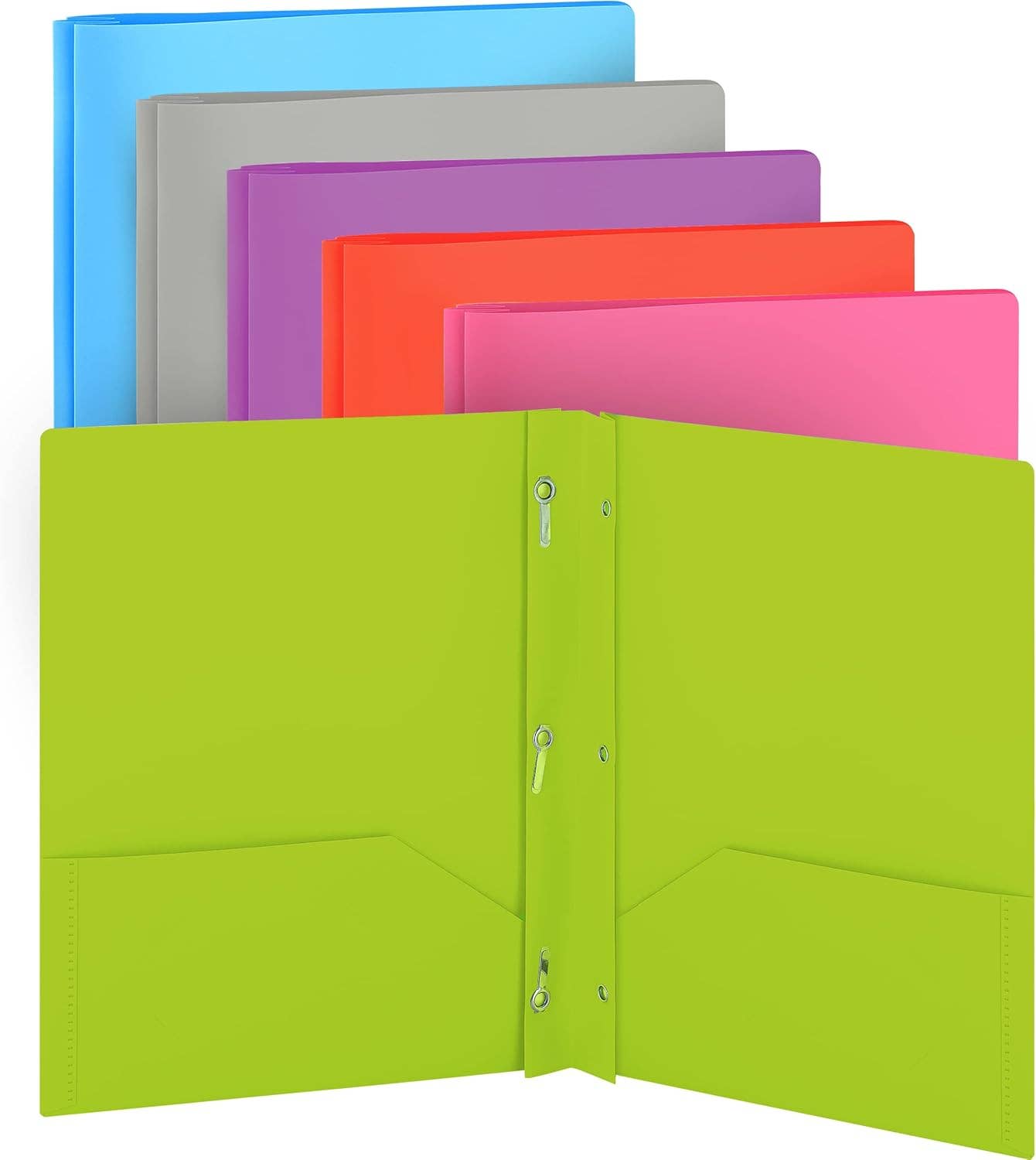 enday - Poly 2-Pockets Portfolio Solid Color With 3-Prong