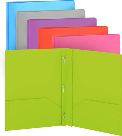 enday - Poly 2-Pockets Portfolio Solid Color With 3-Prong