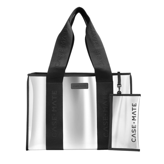 Case-Mate - Case-Mate Silver Chrome Beach Tote Shoulder Bag - Silver