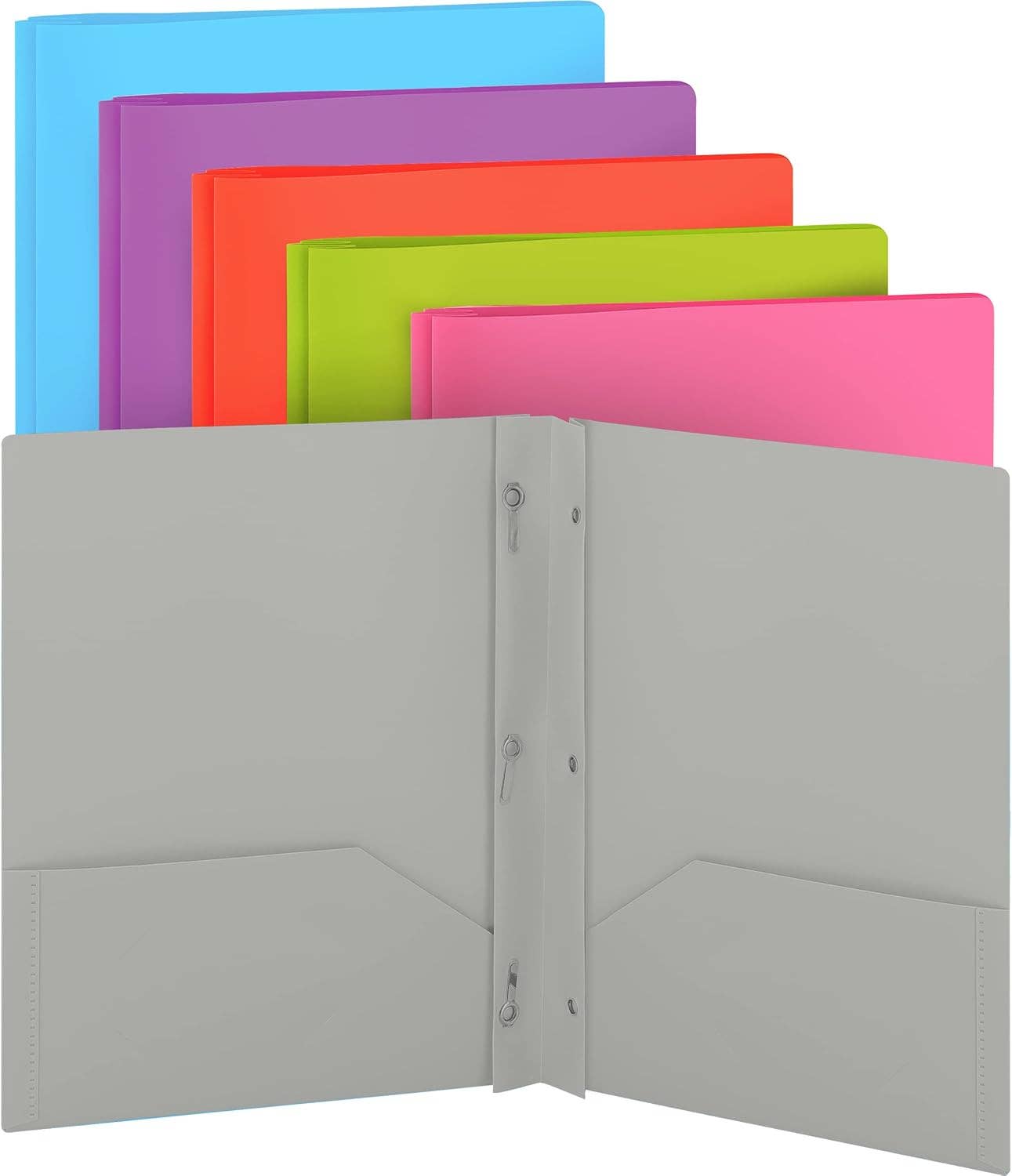 enday - Poly 2-Pockets Portfolio Solid Color With 3-Prong