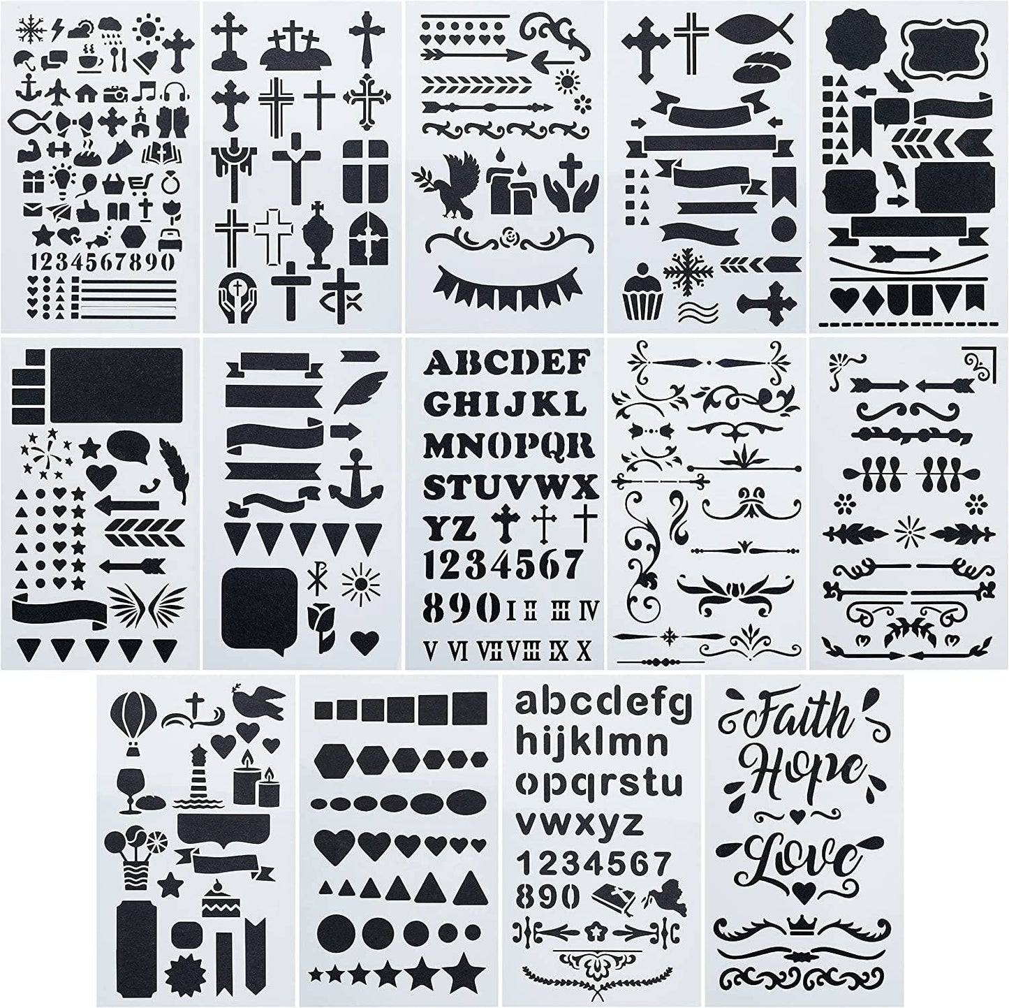 Mr. Pen - Creative Bible Journaling Stencil Set - 14 Sheets