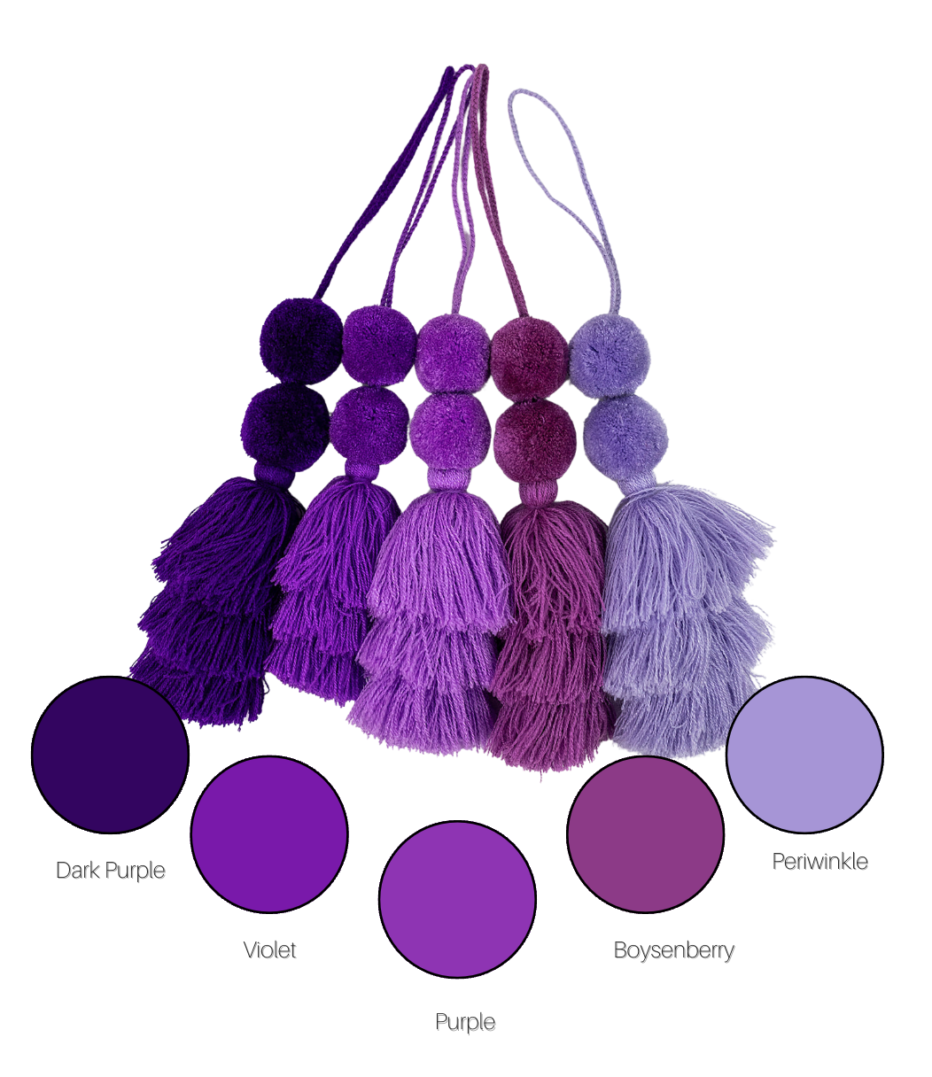 Valerosa - Handwoven Tassel Purples