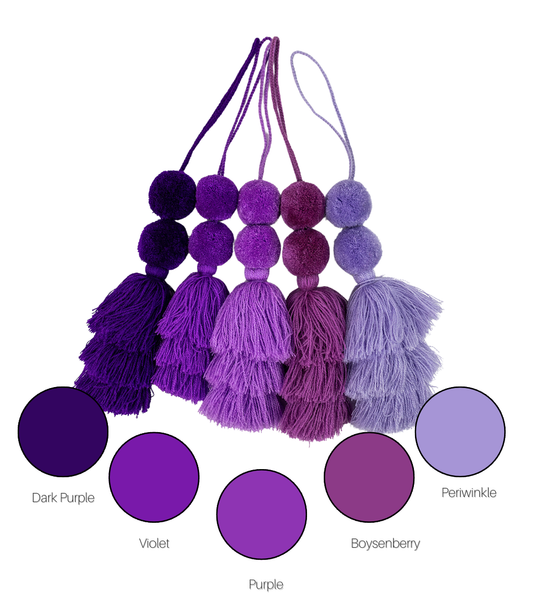 Valerosa - Handwoven Tassel Purples