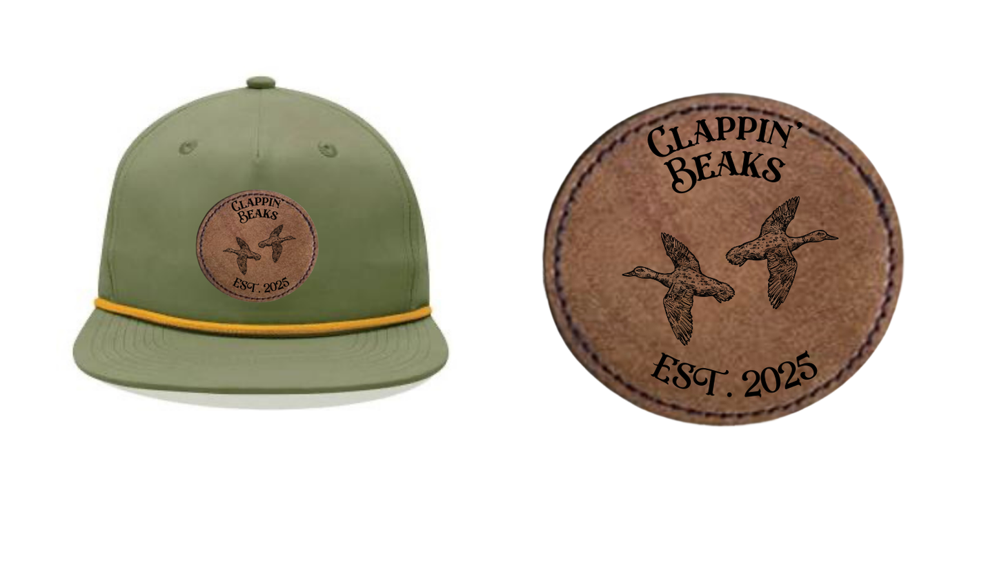 Custom Leather Patch, Decky 6032 Classic Rope Cap