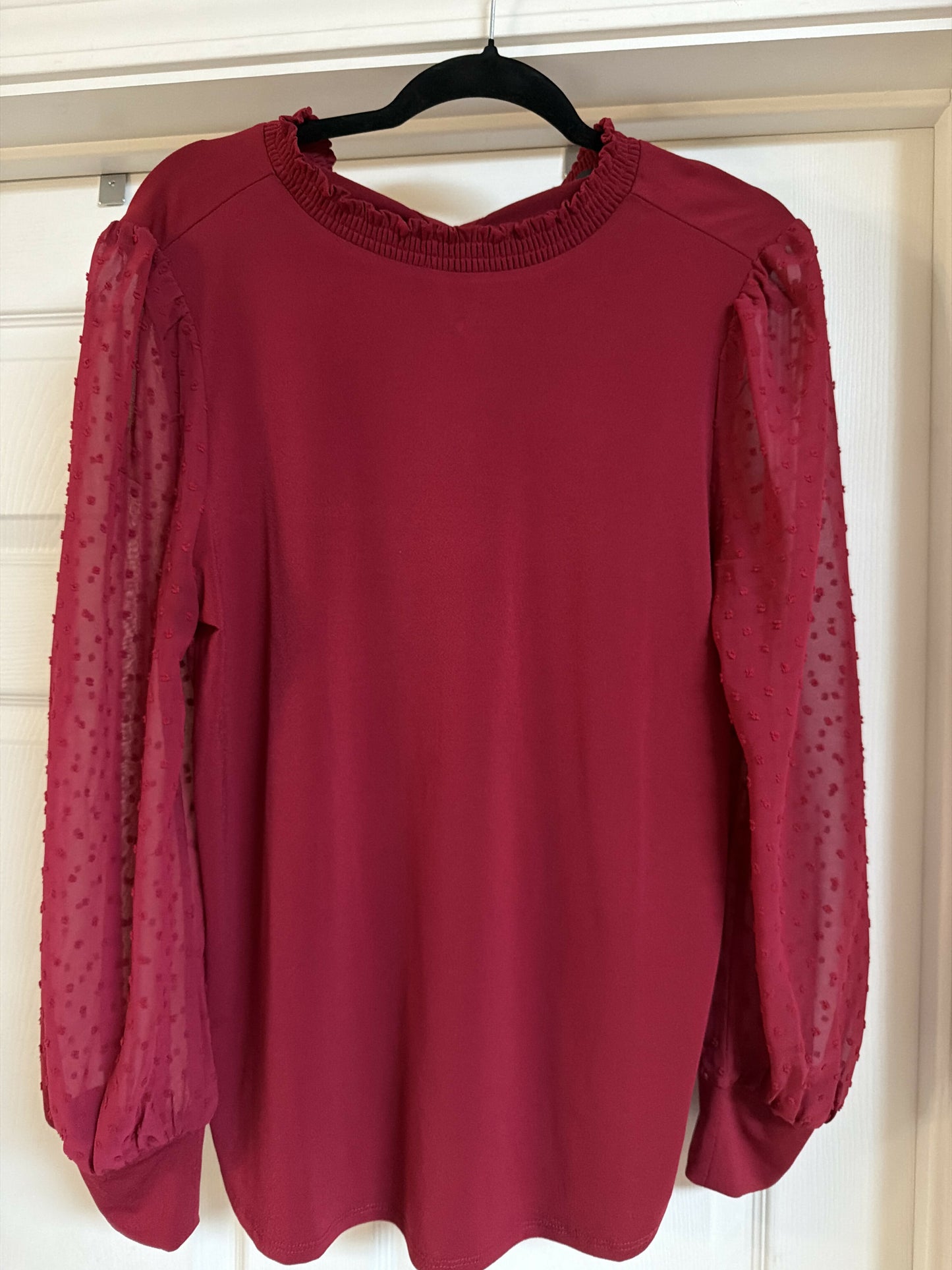 Long sleeve burgundy shirt size Large