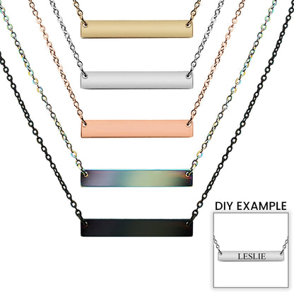 WJW - Polished Blank Stainless Steel Bar Necklace