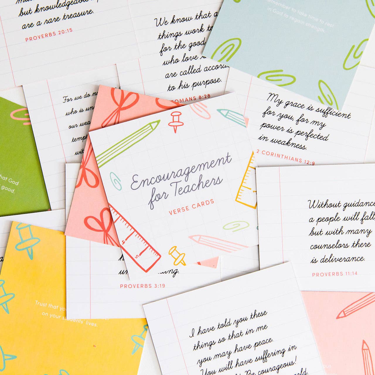 The Daily Grace Co - Encouragement for Teachers Verse Card Set