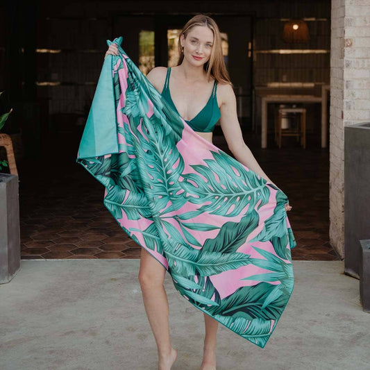 Katydid - Tropical Leaves Quick Dry Beach Towel