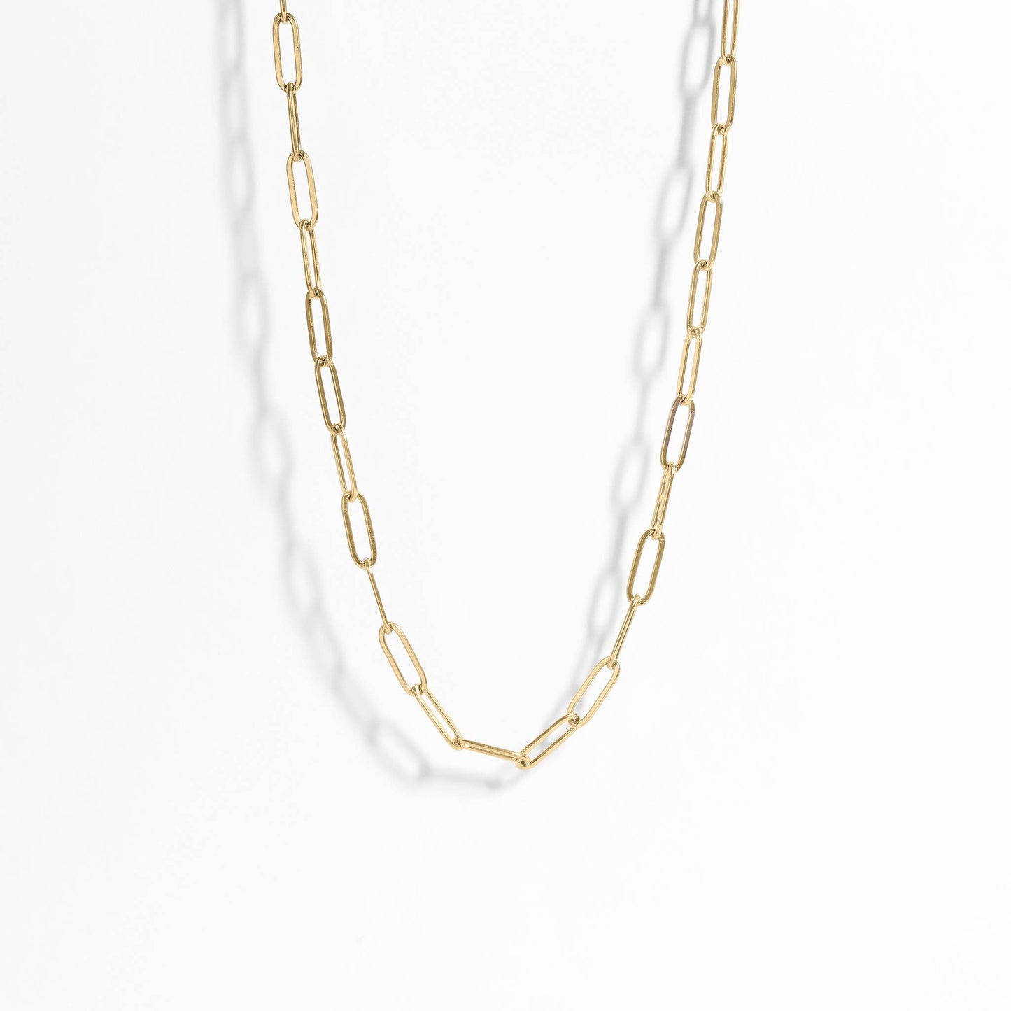 WJW - 18K Gold Paperclip Chain Necklace