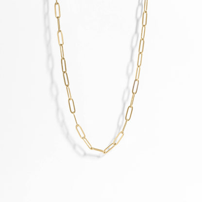 WJW - 18K Gold Paperclip Chain Necklace