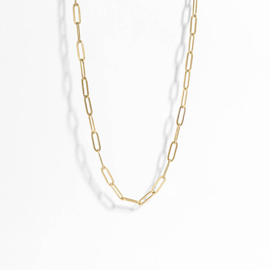 WJW - 18K Gold Paperclip Chain Necklace