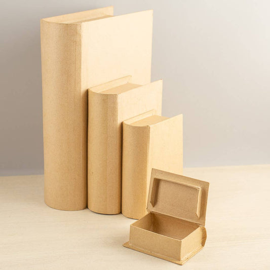 Factory Direct Craft - 4 piece Paper Mache Book Shaped Box Set