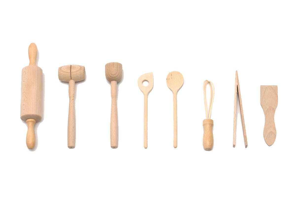 etúHOME - Children's Mini French Beechwood Cooking Tool Set of 9