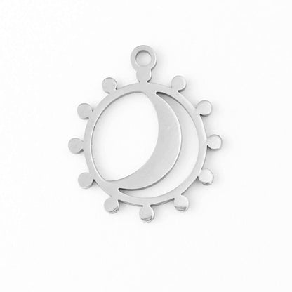 WJW - 18K Gold PVD Stainless Steel Sun and Moon Charm