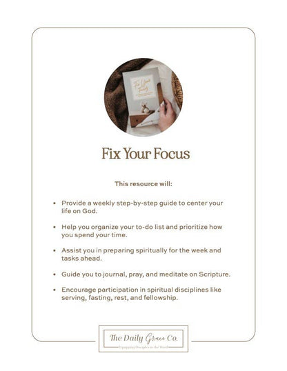The Daily Grace Co - Fix Your Focus | A 52-Week Guide to Help You Put God First