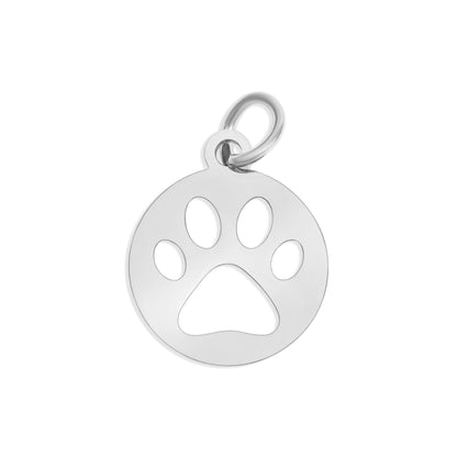 WJW - 18K Gold PVD Stainless Steel Paw Print Charm