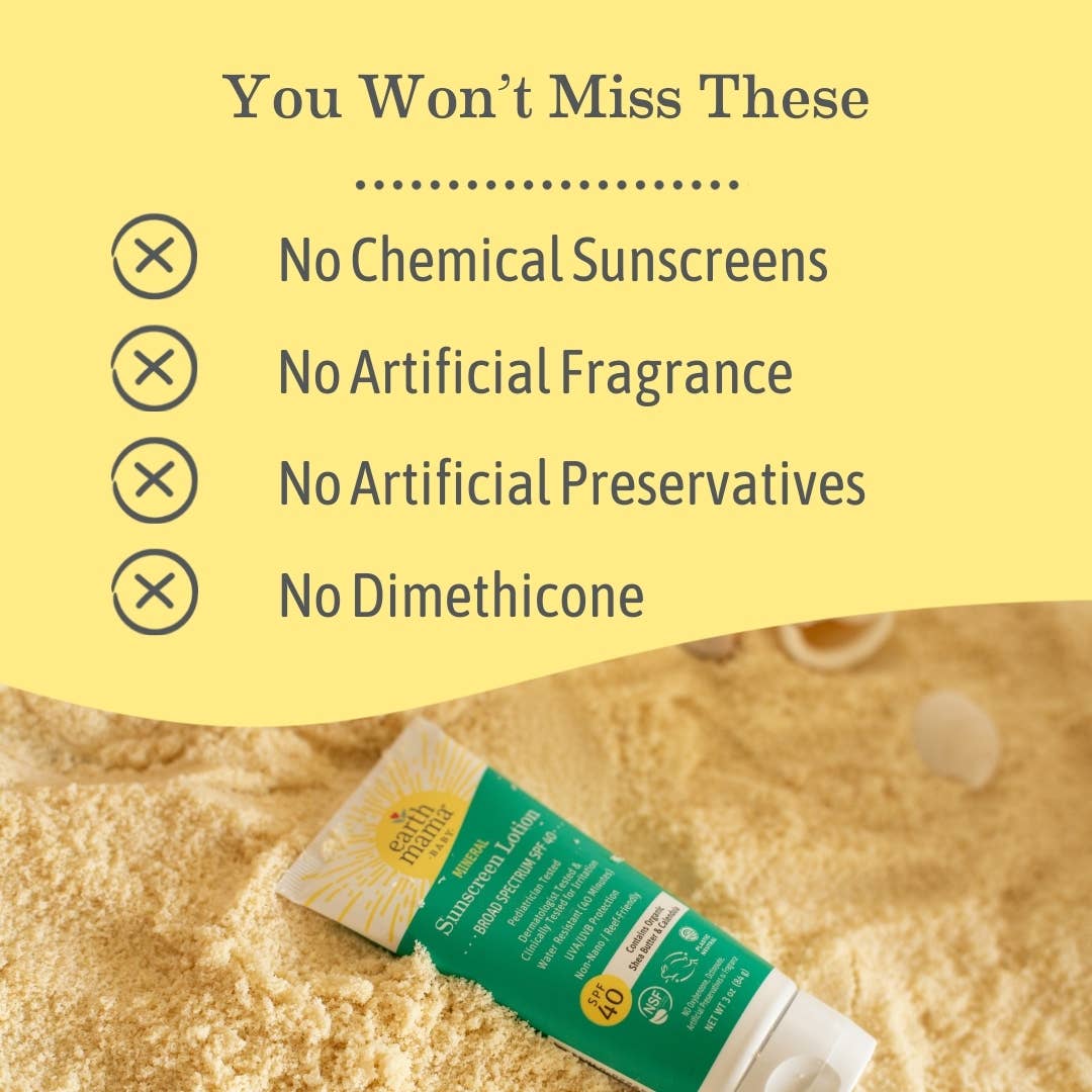 Earth Mama Organics - Baby Mineral Sunscreen Lotion - SPF 40
