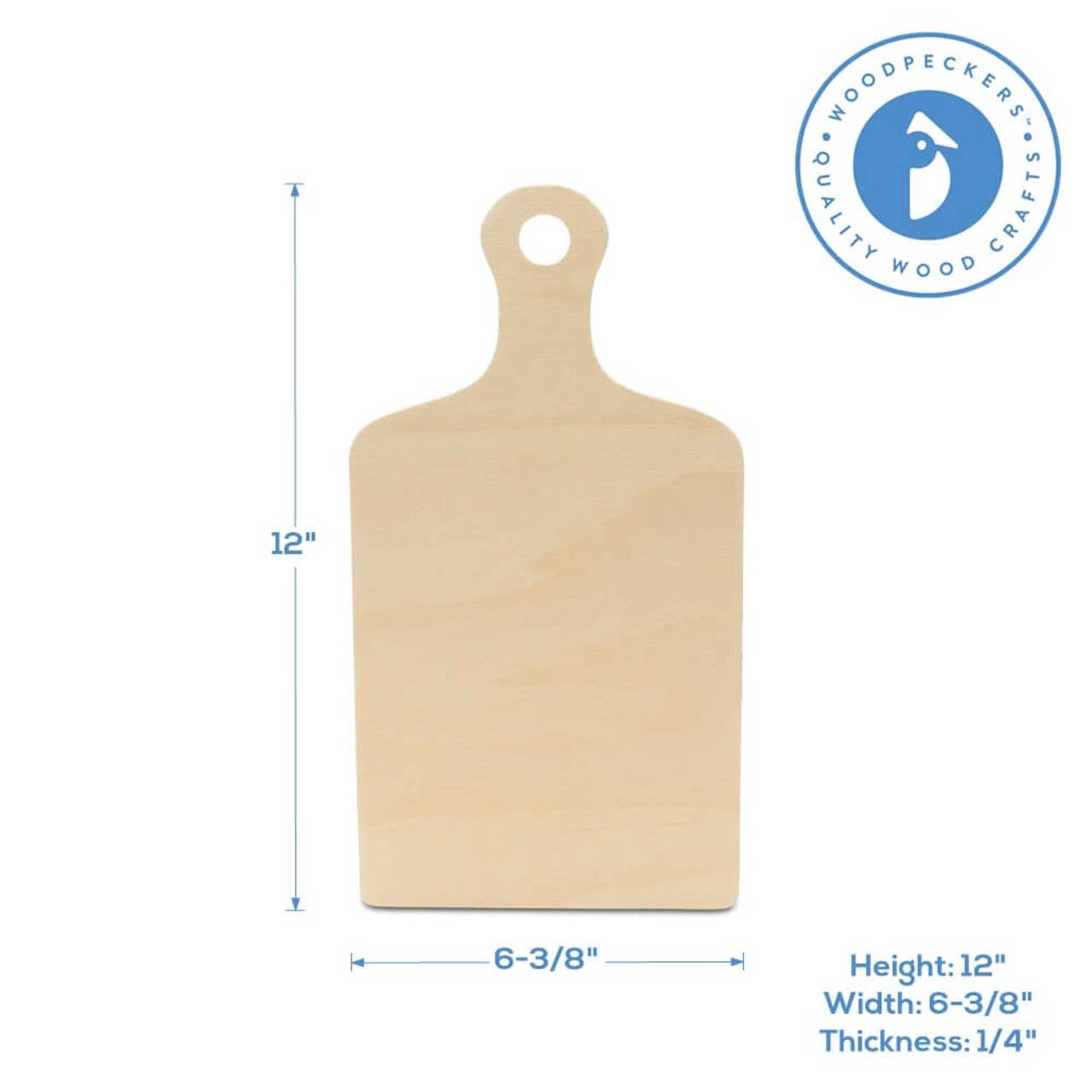 Woodpeckers Crafts - Wood Cutting Board Cutout with Handle
