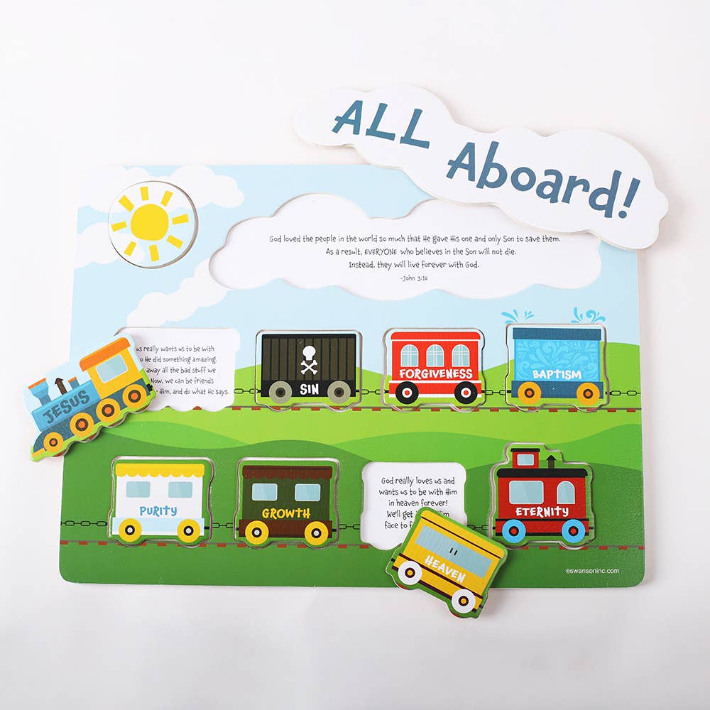 Swanson Christian Products - Wooden Puzzle  - Chunky Pieces - Plan of Salvation Train