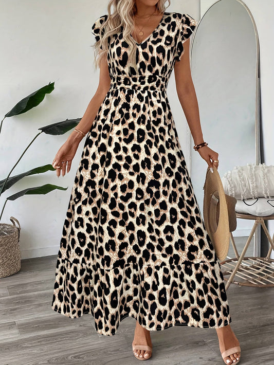 Wholesalesir - Printed Leopard Print Hugging Dress